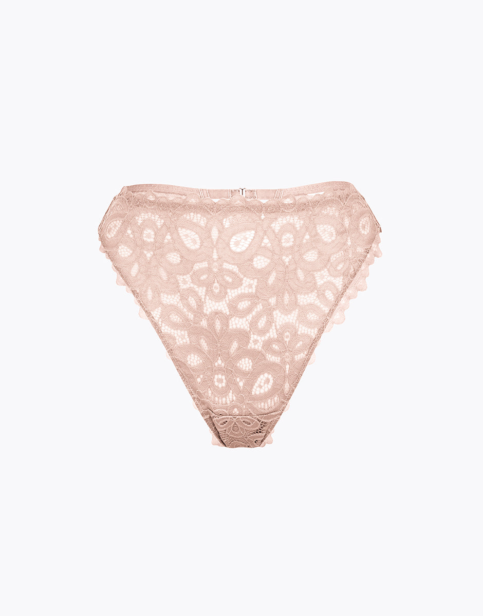 Lovable So Lacy Panties Craft Lace brasiliano cappuccino, vita alta