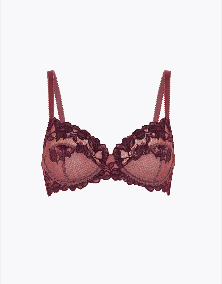 Lovable Garden Flowers Lace Reggiseno con Ferretto Elegant Muse pizzo rosso amaranto