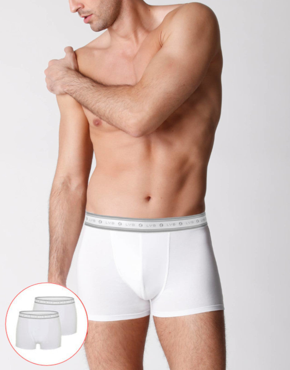 Lovable Value Elegance boxer uomo cotone biologico bianco confezione x2