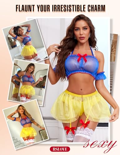 RSLOVE Costumes Princess Cosplay completo con minigonna e giarrettiere
