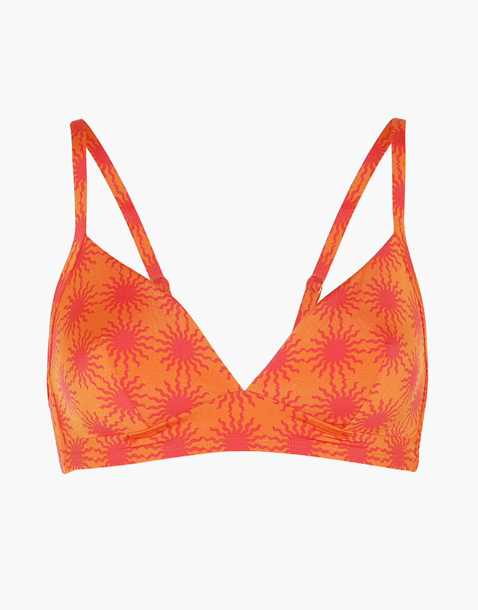 Lovable Glam Shiny Micro Essential Micro reggiseno triangolo stampa sole arancione