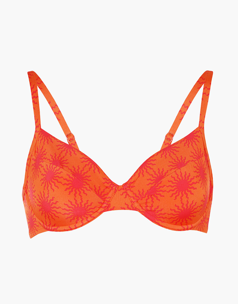 Lovable Glam Shiny Micro Essential Micro reggiseno bikini arancione stampa sole 3B