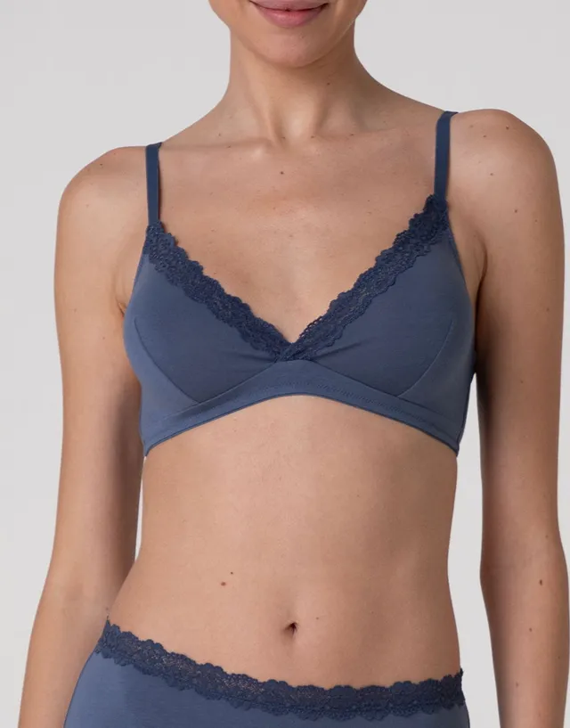 Lovable Invisible Cotton Trendy Modal reggiseno blu polvere