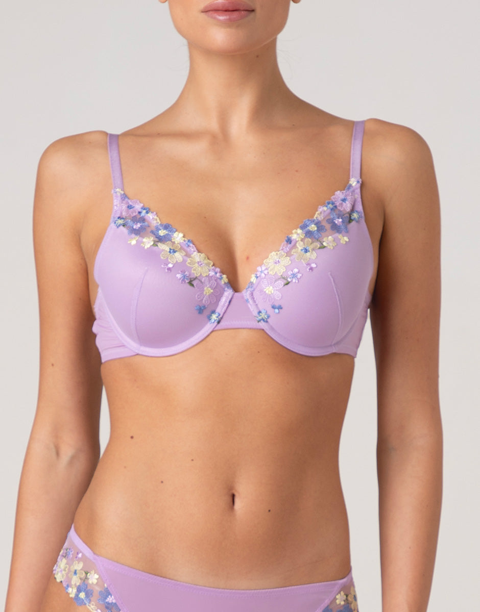 Lovable Garden Flowers Lace Fairytale Embroidery reggiseno imbottito lavanda