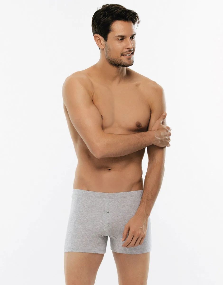 Lovable Value Elegance Boxer parigamba grigio melange 2 pezzi cotone