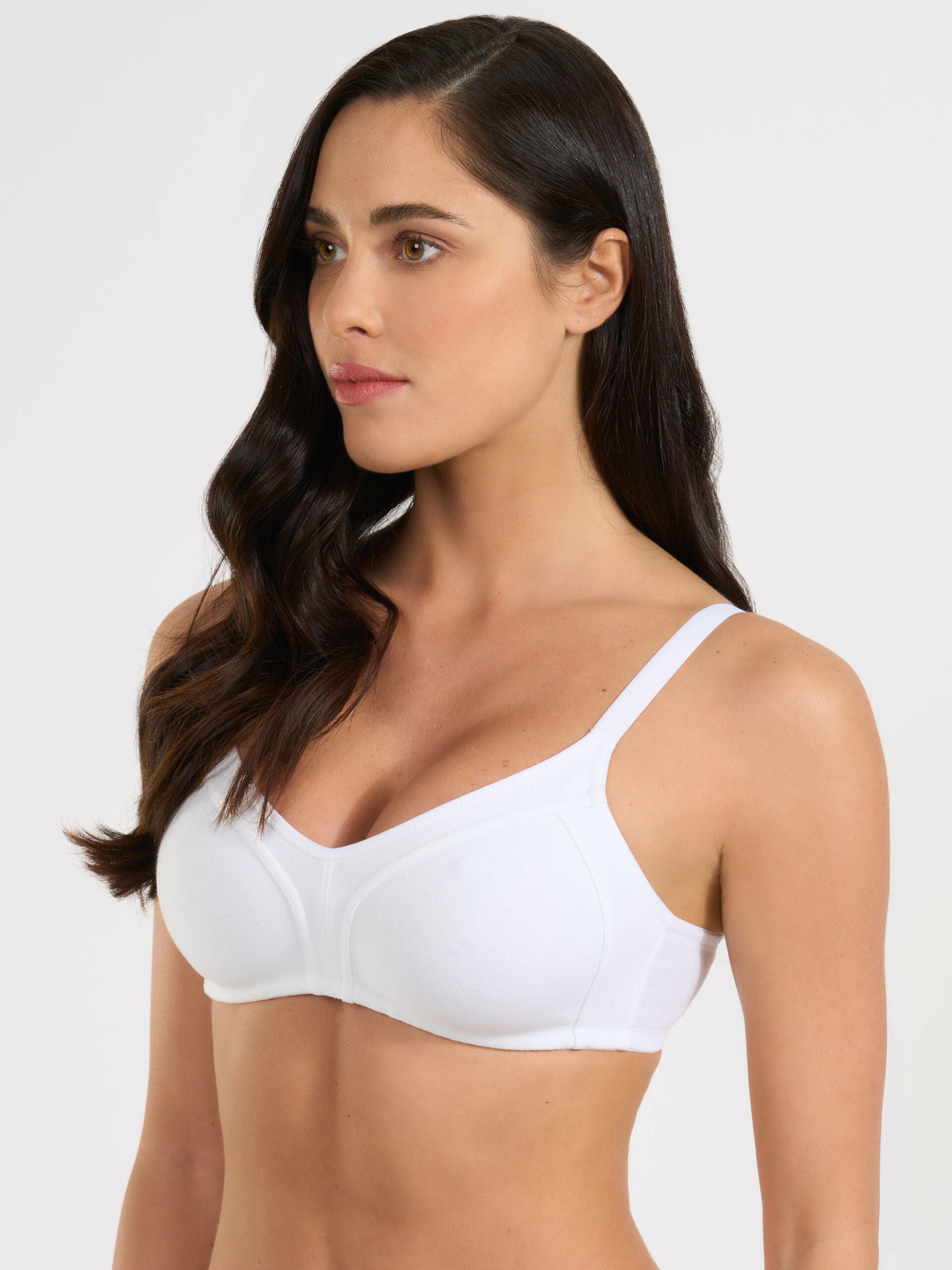 SPIMAN Millennial reggiseno senza ferretto bianco coppa C in cotone elastico