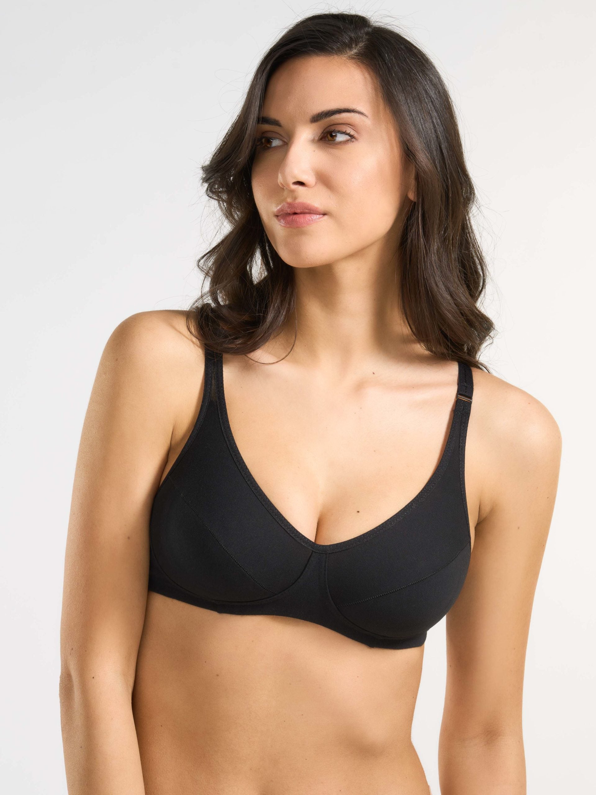 SPIMAN Millennial reggiseno in cotone elasticizzato con sostegno laterale