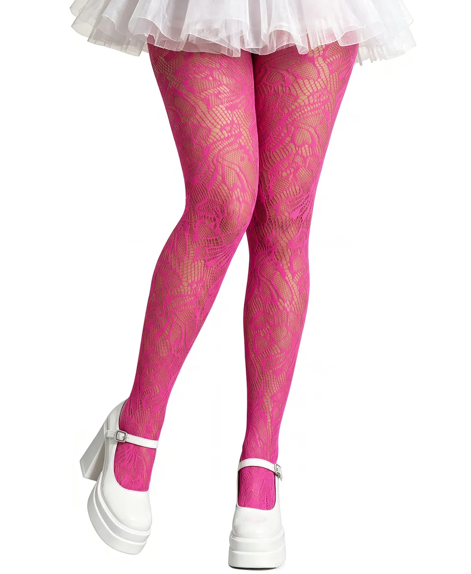RSLOVE Patterned tights Floral Lace collant neri in pizzo