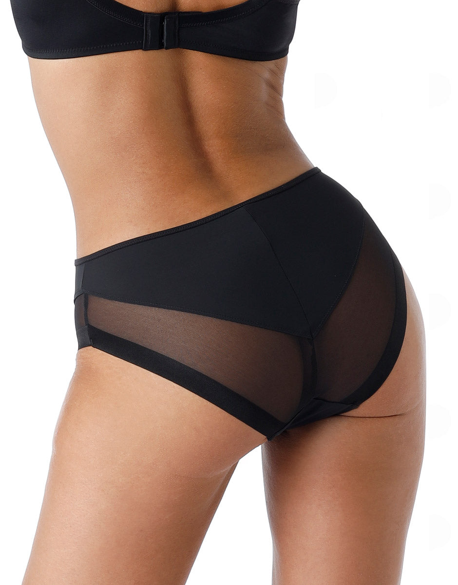 Lovable Invisible Lift Classic Invisible slip midi nero in microfibra e tulle