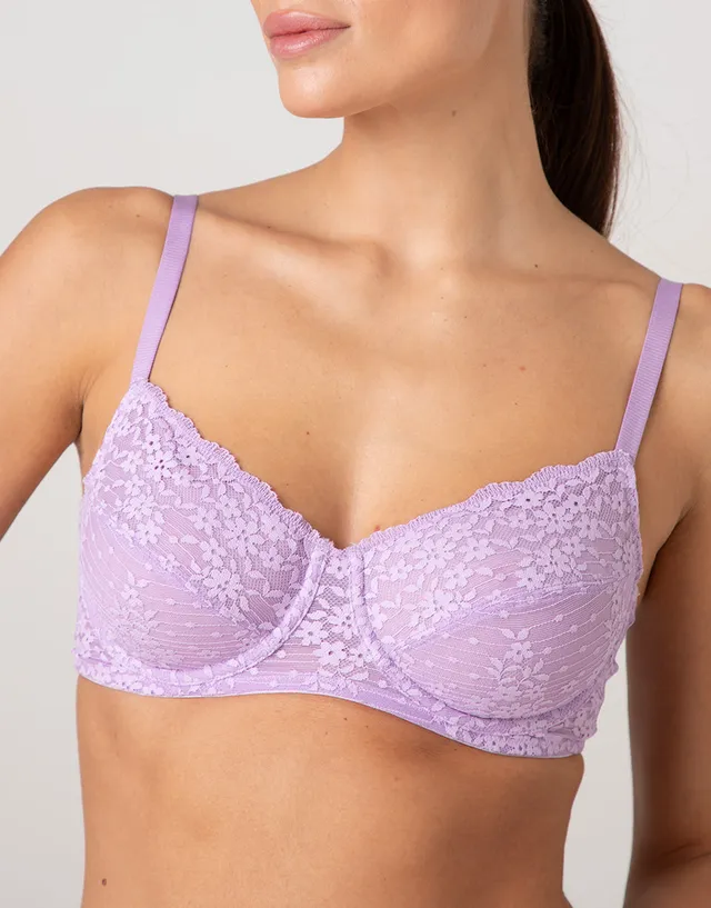 Lovable Garden Flowers Lace Spring Lace reggiseno balconcino lavanda con ferretto