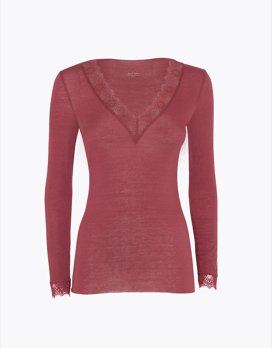 Lovable Invisible Ultralight Maglia manica lunga scollo V 2/S, modal e cashmere
