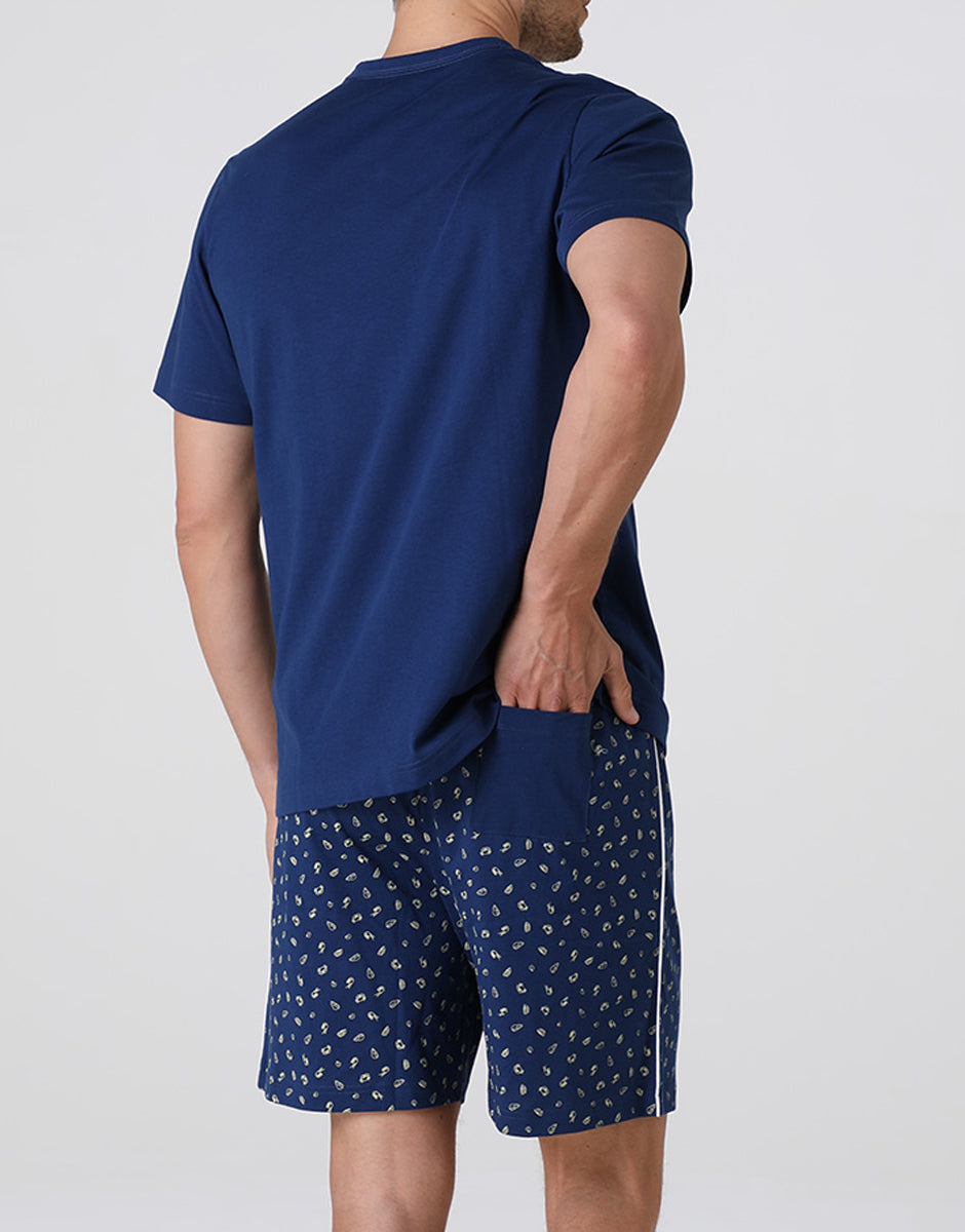 Lovable Basic Soul pigiama corto uomo in jersey blu notte