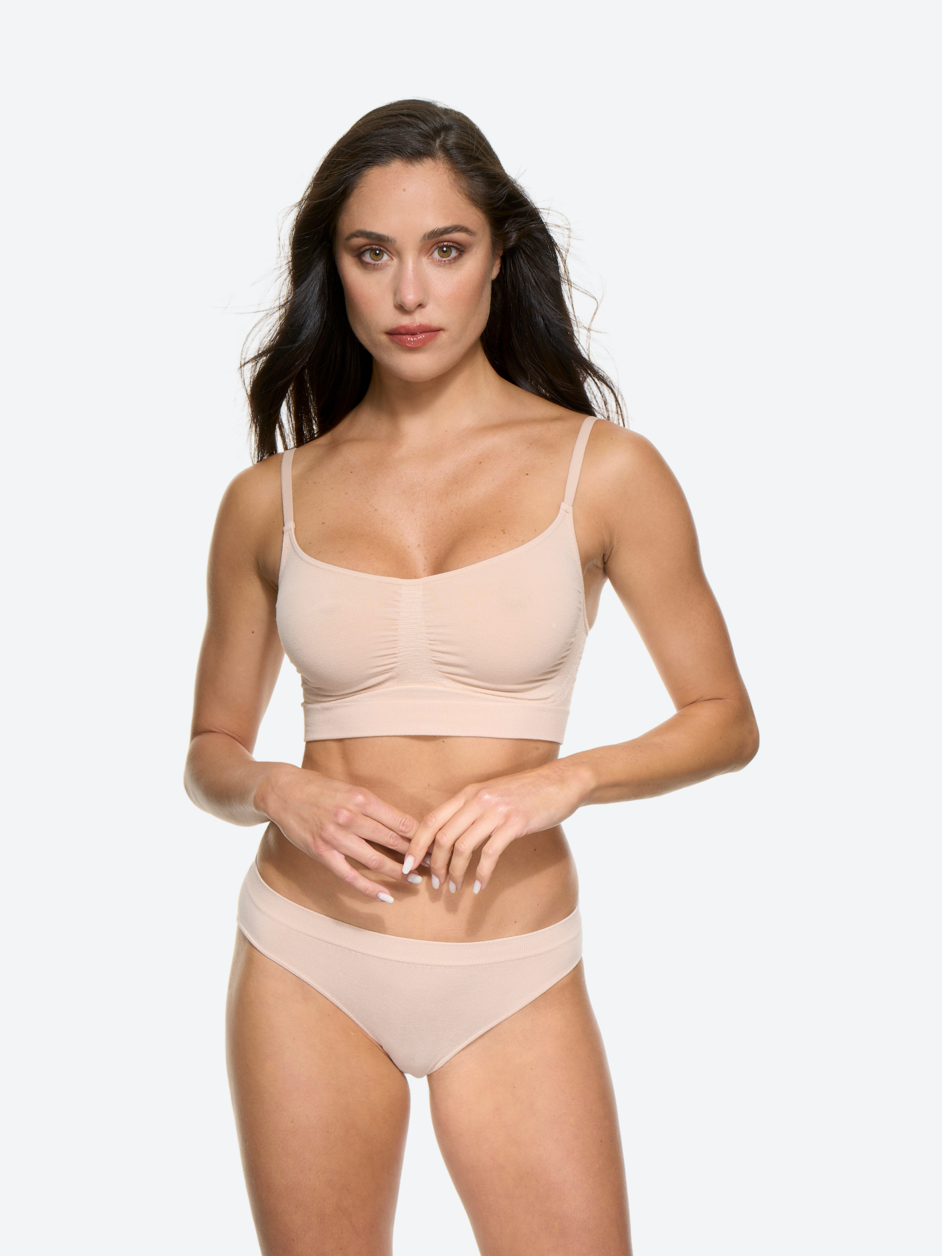 SPIMAN #Lifestyle Bamboo Bralette contenitiva in bamboo cipria