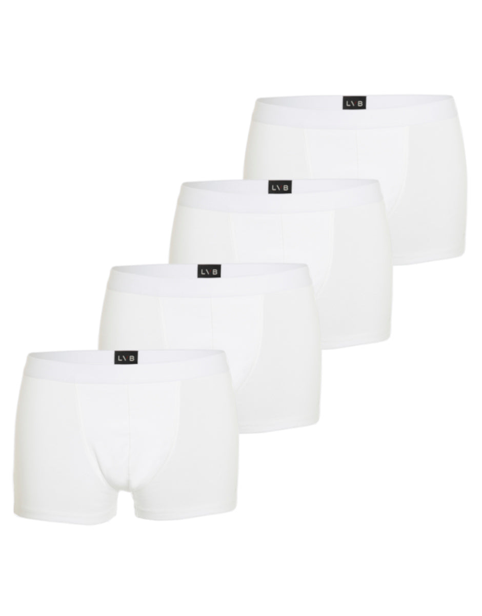 Lovable Value Elegance boxer in cotone elasticizzato bianco x4