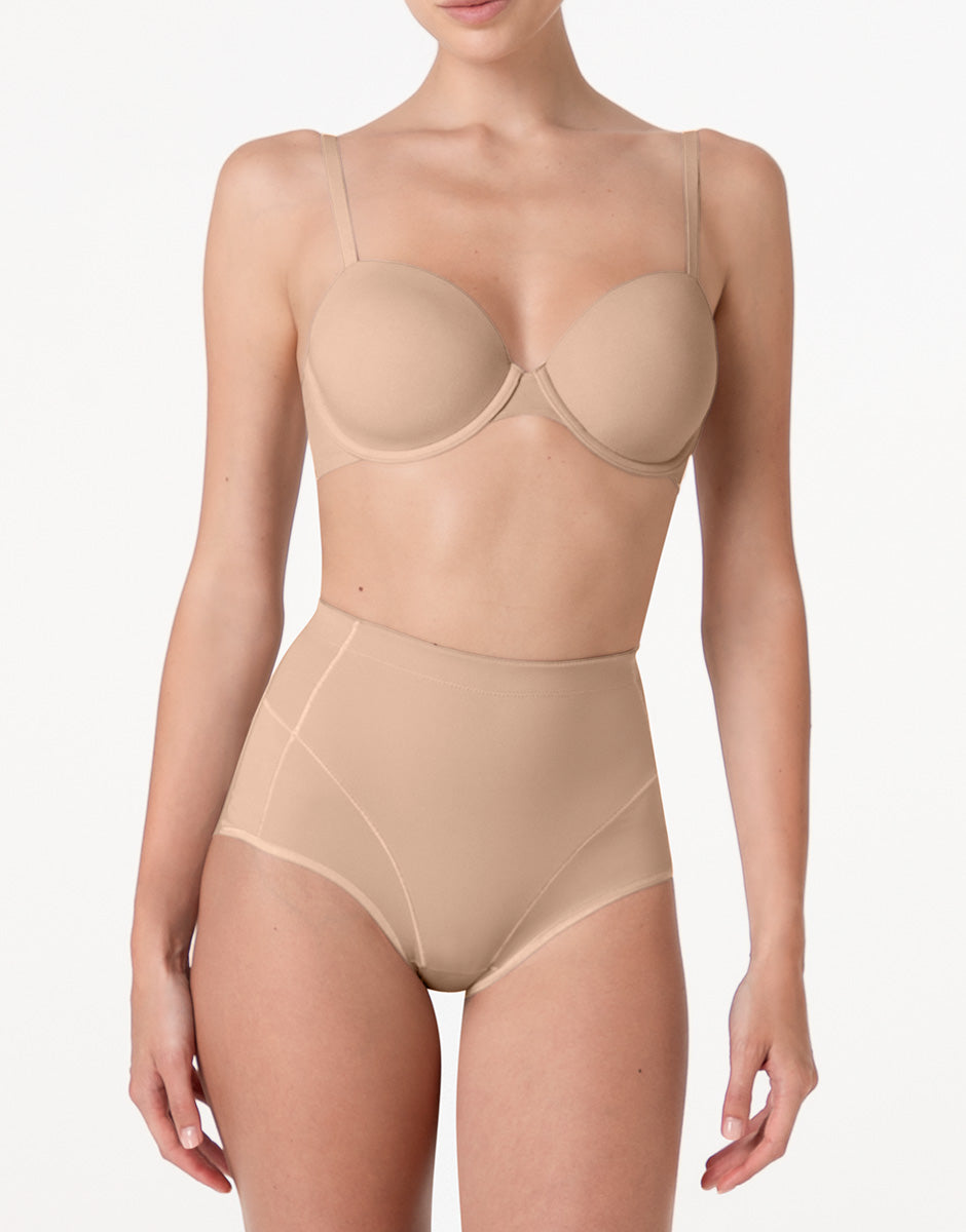 Lovable Body Bliss Sculpt Shaping Guaina midi nudo chiaro, microfibra