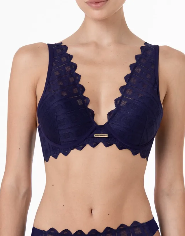 Lovable Garden Flowers Lace L’Allure reggiseno a vela push-up viola scuro