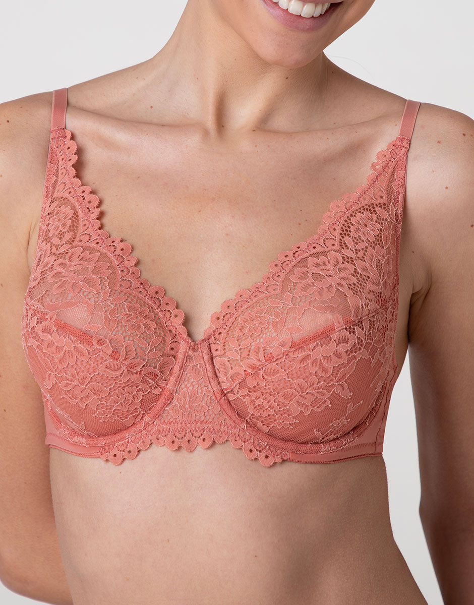 Lovable Garden Flowers Lace Stylish Lace reggiseno 3C–6E terracotta chiaro in pizzo