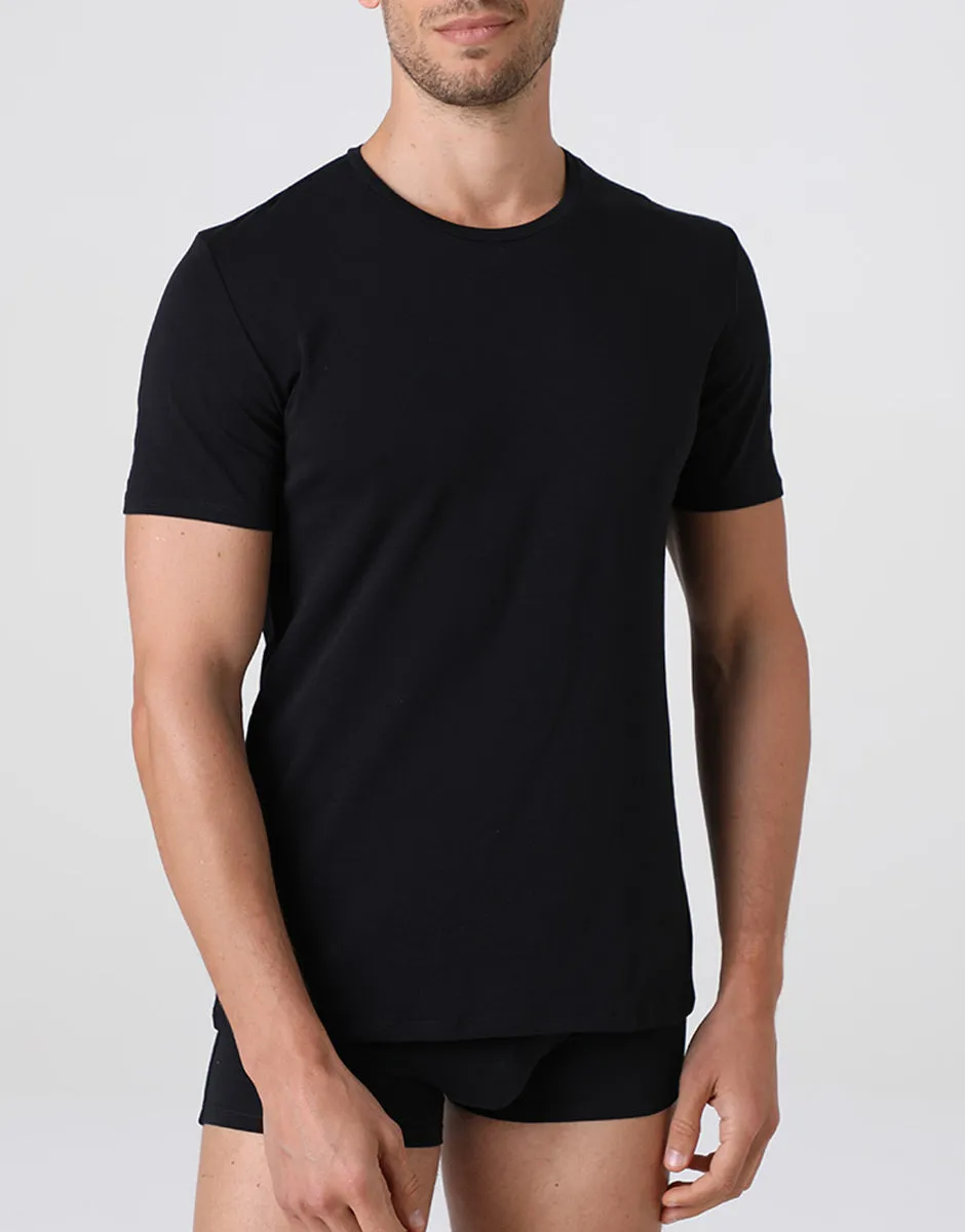 Lovable Basic Soul L6016 T-shirt girocollo in cotone nera