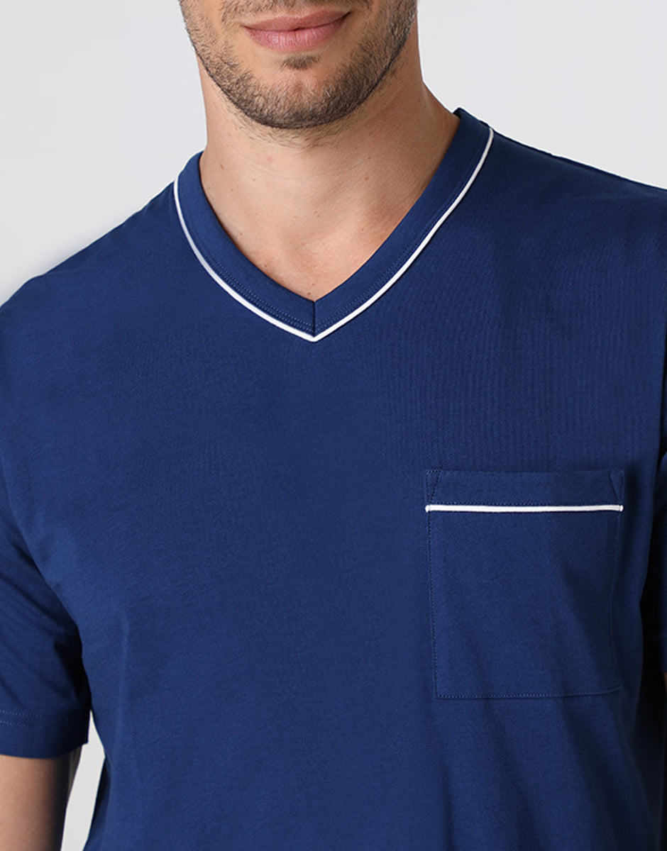 Lovable Basic Soul pigiama corto uomo in jersey blu notte
