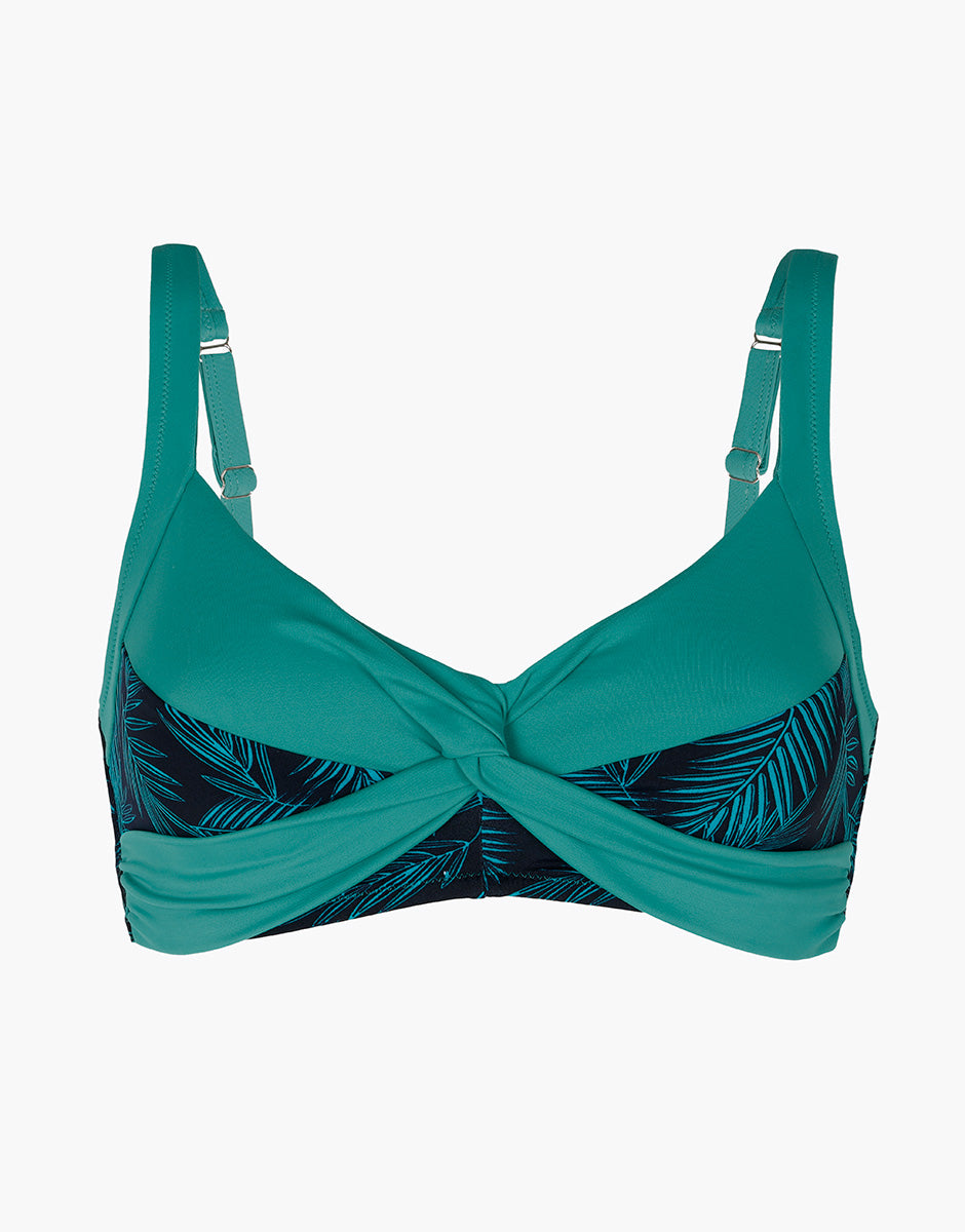 Lovable Glam Shiny Micro Foulard Shaping Micro reggiseno costume smeraldo blu imbottito