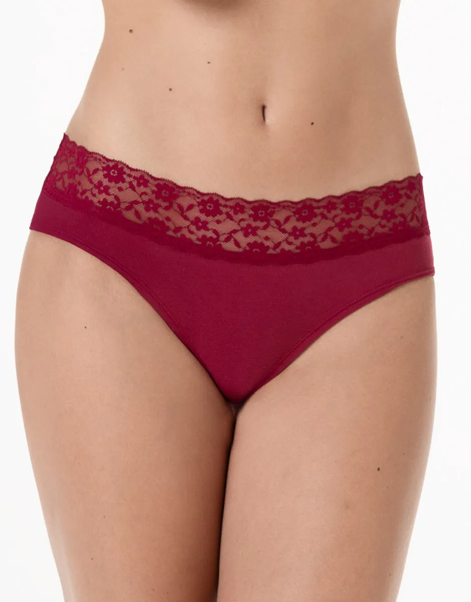 Lovable So Lacy Panties Table Panties slip midi rosso scuro taglia 3/M in cotone