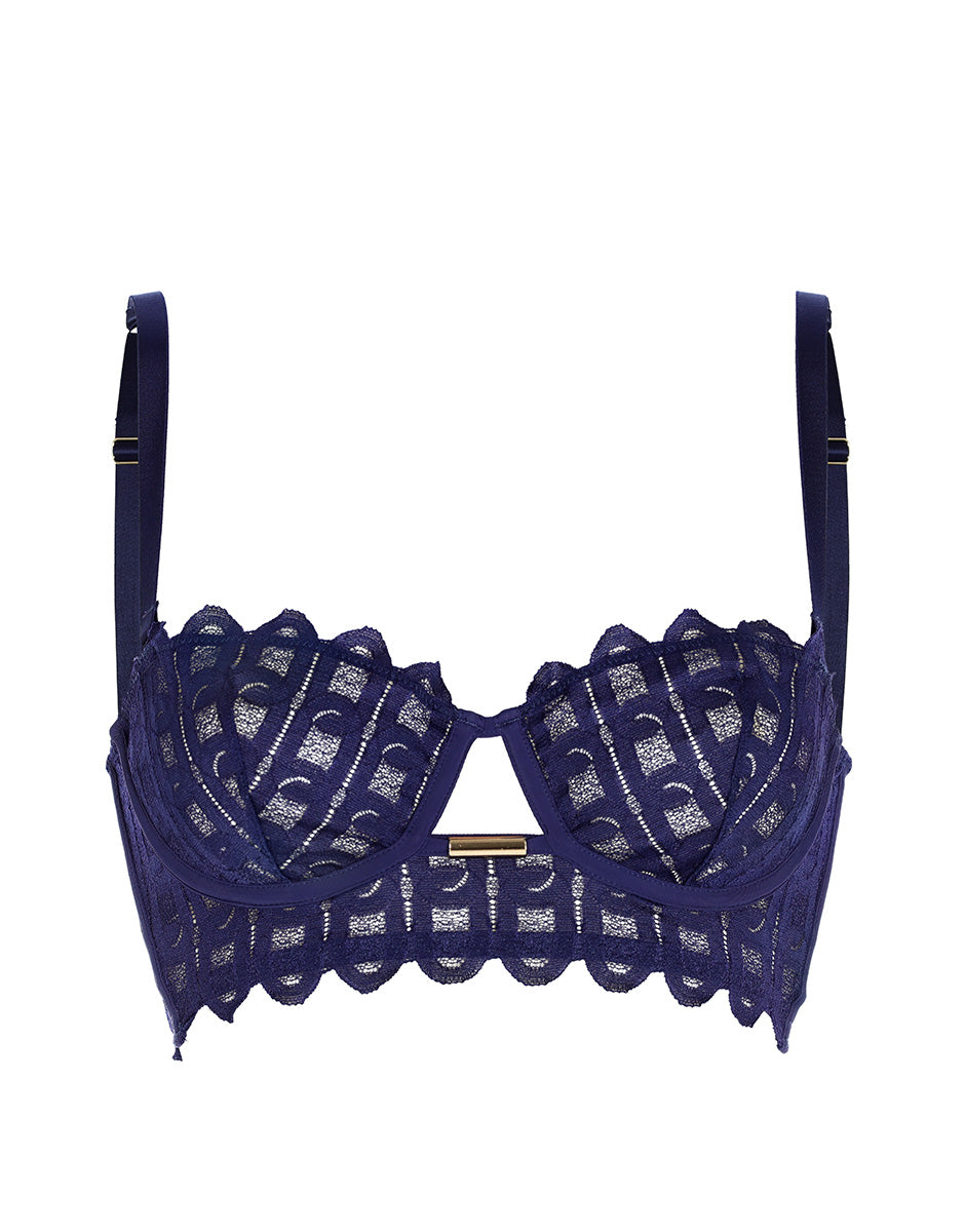Lovable Garden Flowers Lace L’Allure reggiseno balconette viola scuro coppa 3B in pizzo