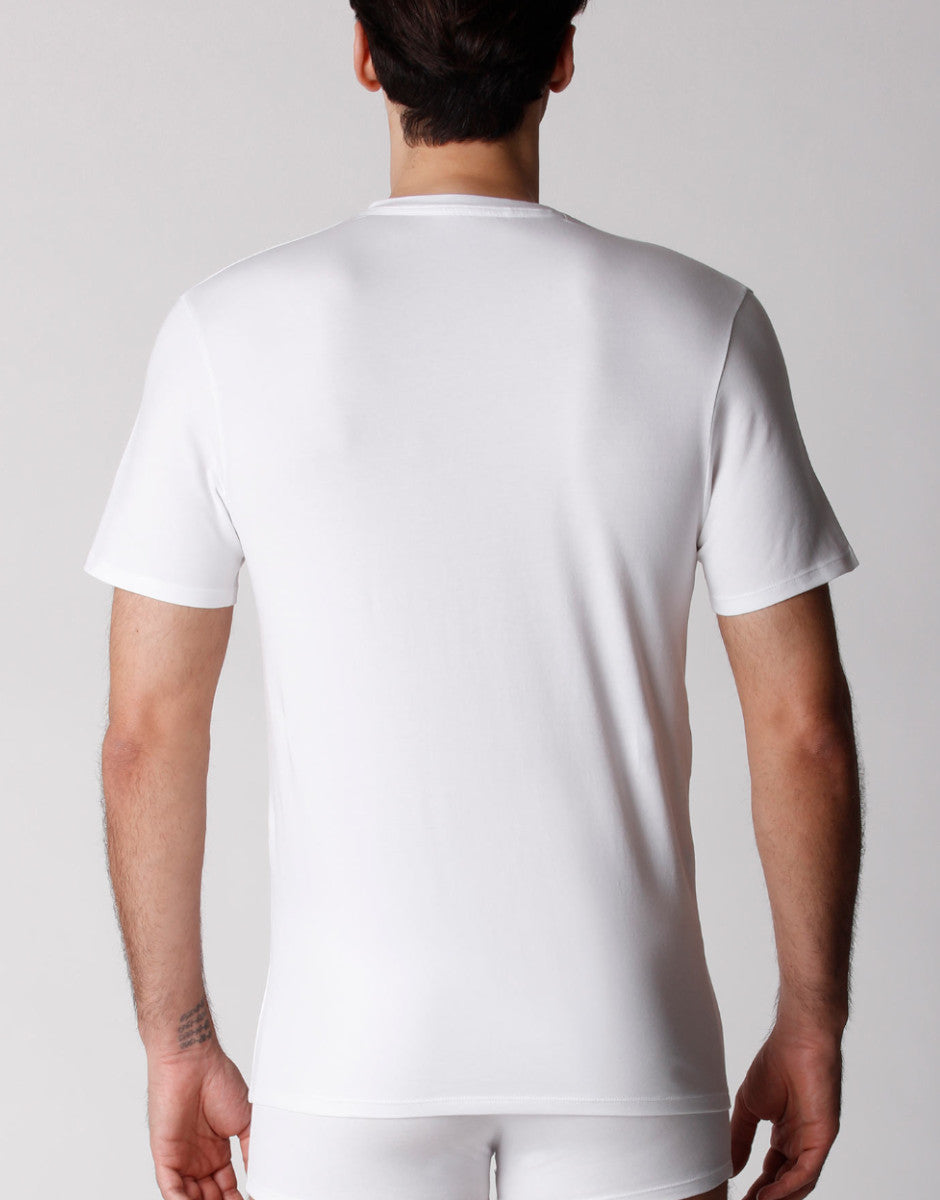 Lovable Value Elegance T-shirt scollo a V uomo cotone biologico x2 bianco
