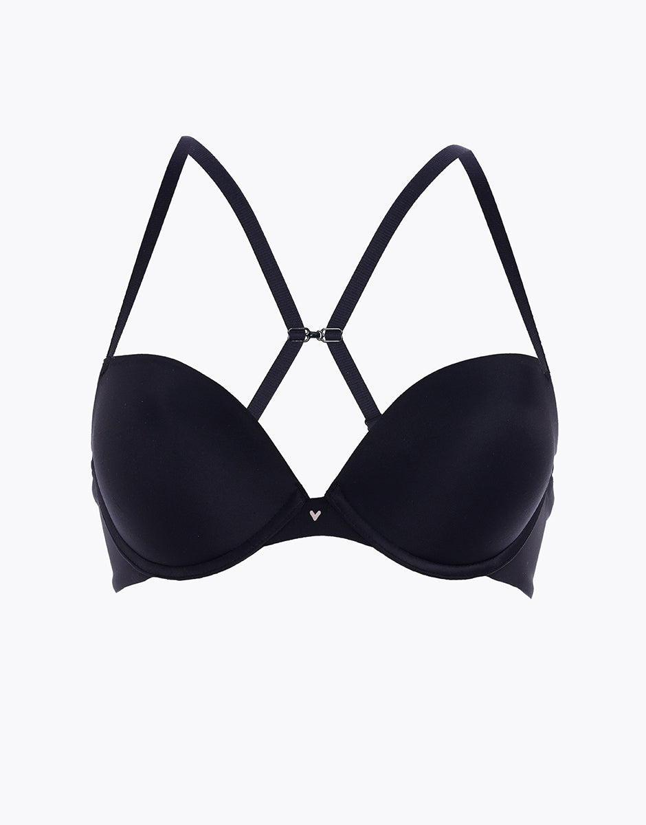 Lovable Invisible Secret reggiseno push-up nero microfibra imbottitura media
