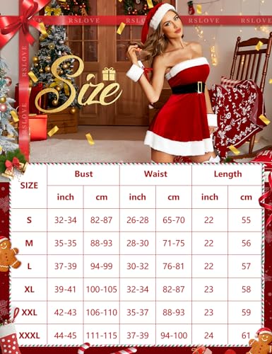 RSLOVE Costumes Santa chemise rossa L con cintura in velluto