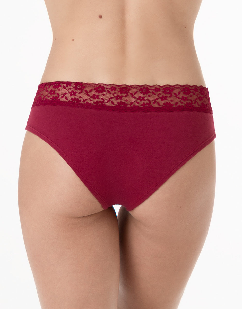 Lovable So Lacy Panties Table Panties slip midi rosso scuro taglia 3/M in cotone