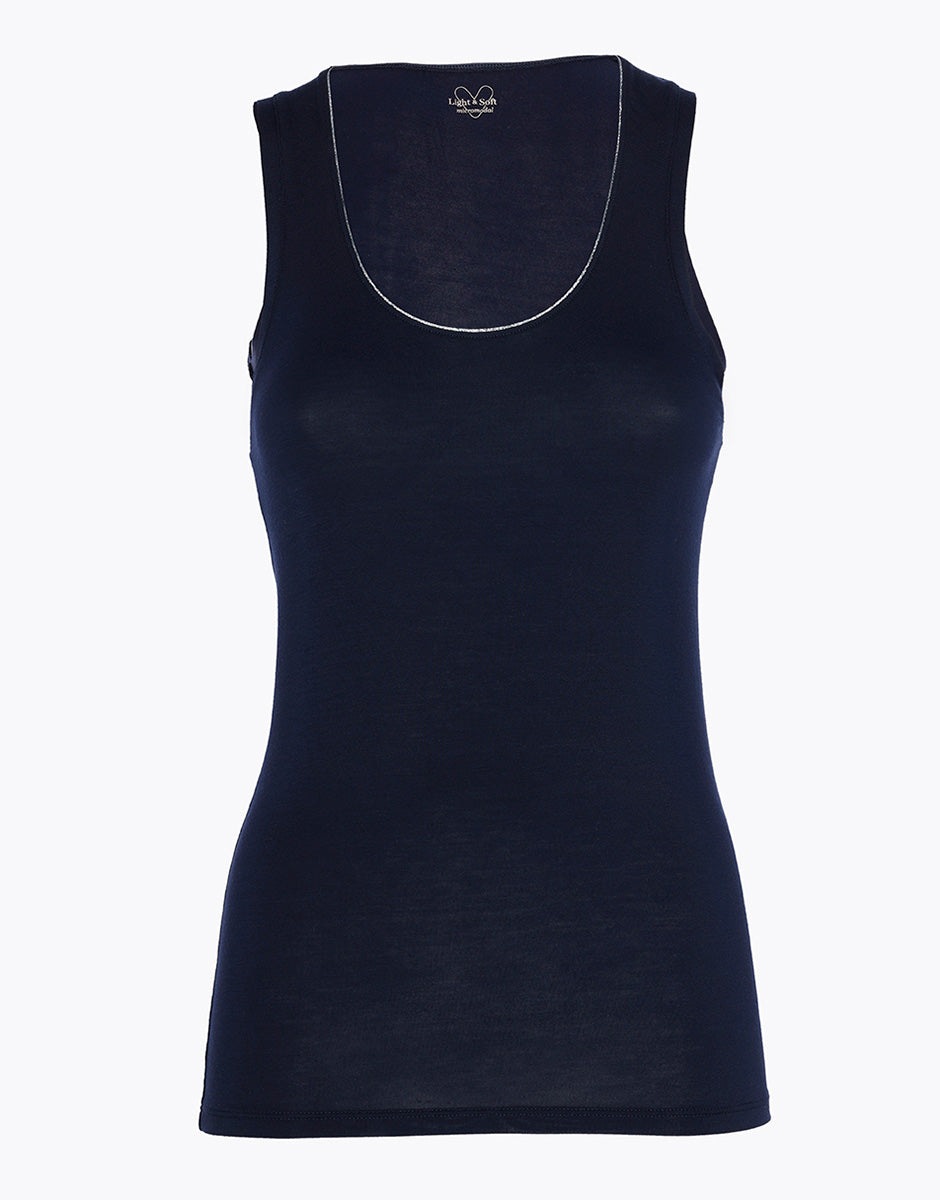 Lovable Basic Soul canotta scollo tondo Micromodal blu notte