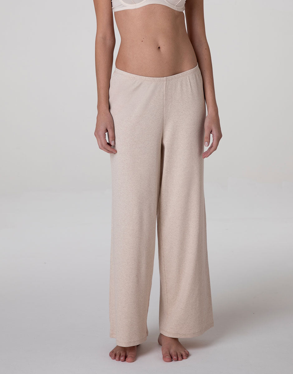 Lovable Basic Soul Pantaloni Lunghi in Cotone a Costine beige melange morbidi