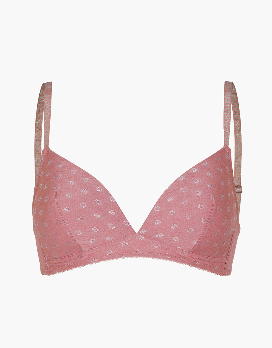 Lovable My Daily Comfort Daisy Fancy Micro reggiseno triangolo rosa polvere imbottito