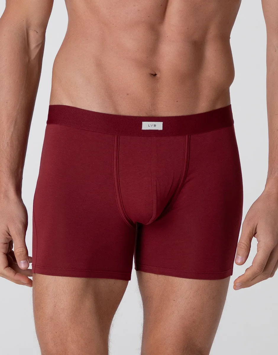 Lovable Value Elegance Modern Stretch Cotton boxer lungo granata