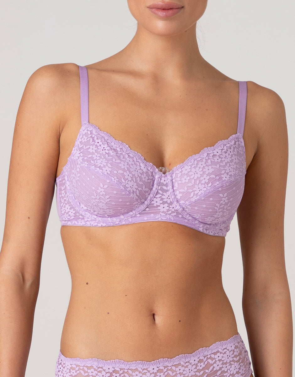 Lovable Garden Flowers Lace Spring Lace reggiseno balconcino lavanda con ferretto