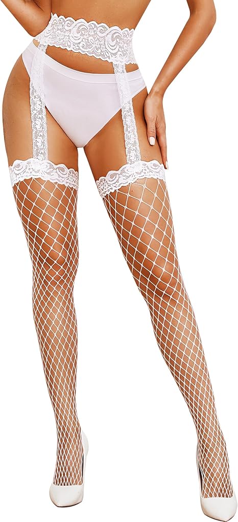 RSLOVE Stocking Lace Top Antiskid Silicone autoreggenti rete nere