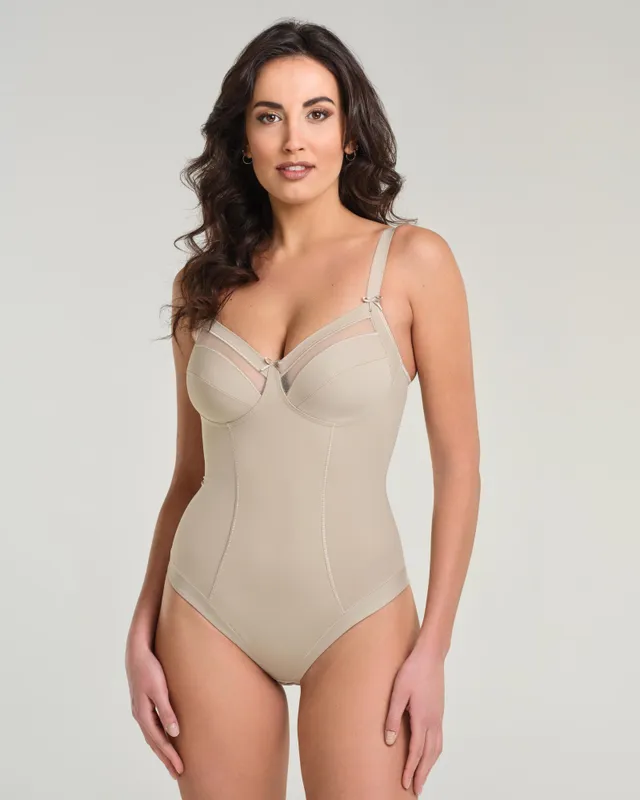 SPIMAN Style body elasticizzato in microfibra e tulle coppa B