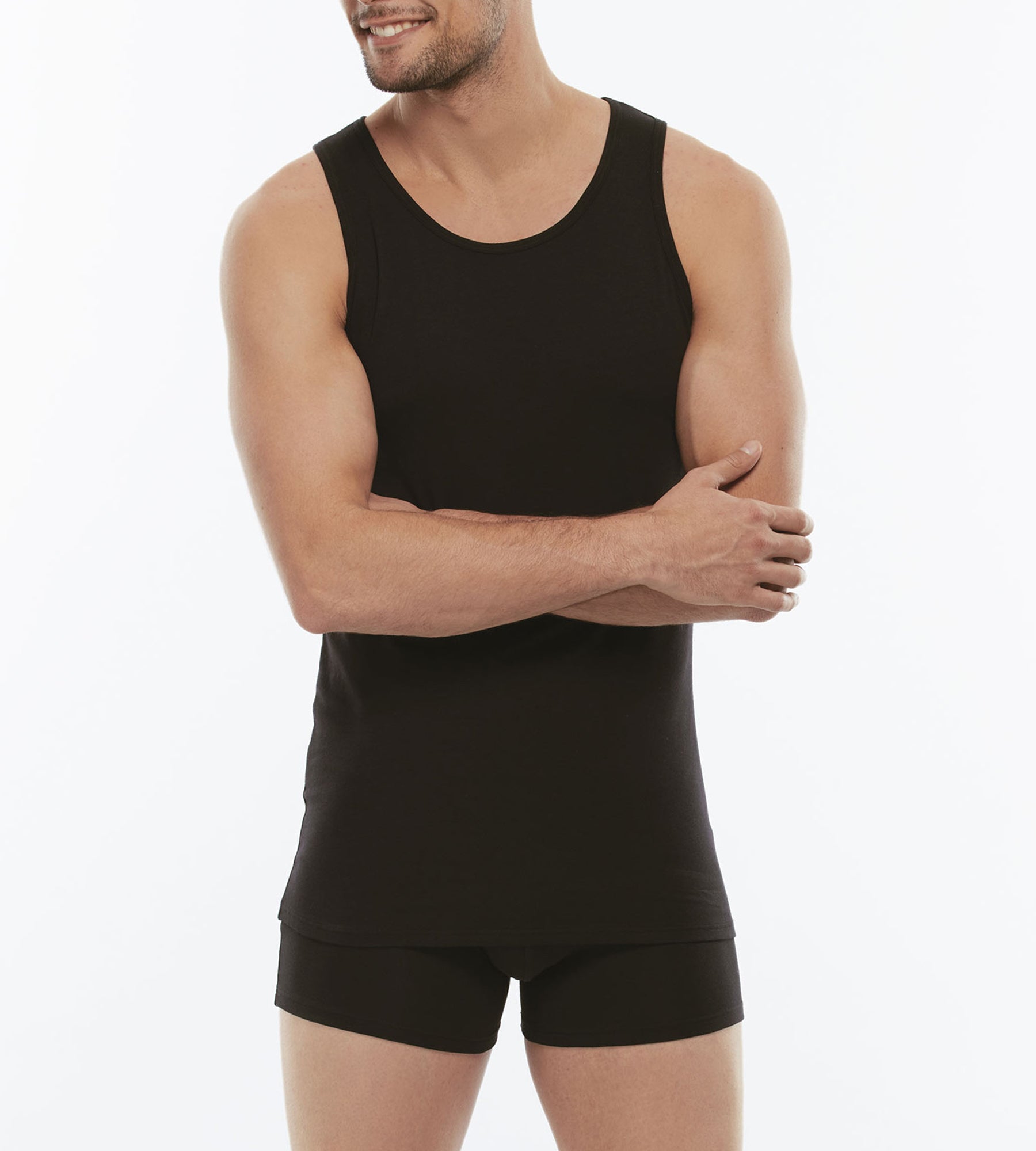 Lovable Basic Soul Cotton Stretch canotta nera in cotone elasticizzato