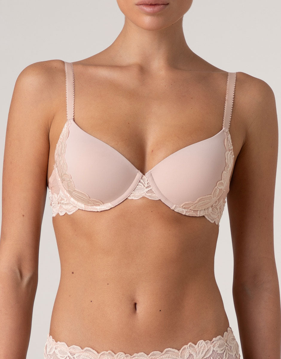 Lovable Garden Flowers Lace Elegant Muse reggiseno imbottito con ferretto avorio rosa in pizzo