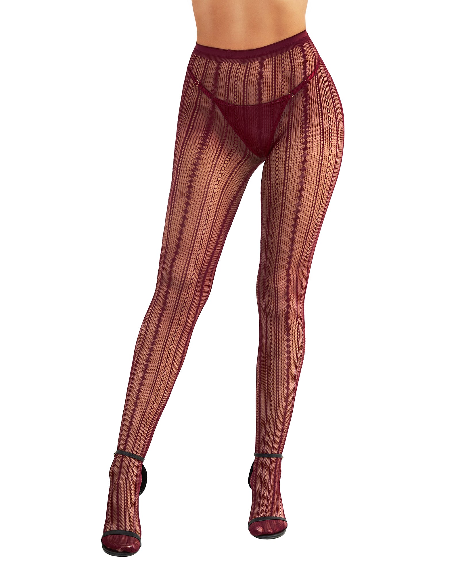 RSLOVE Patterned tights Vintage Fishnet Lace collant a rete nero, taglia unica