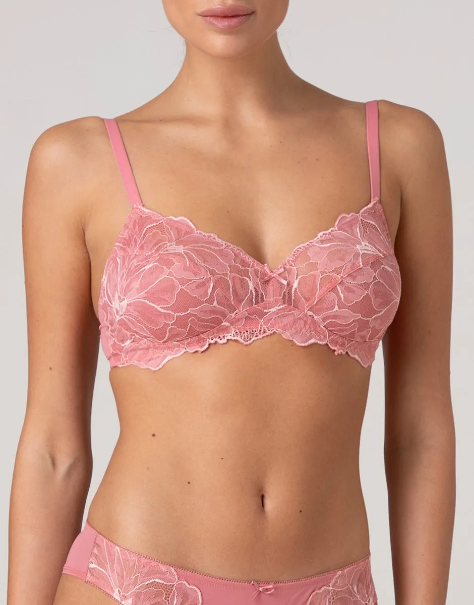 Lovable Garden Flowers Lace Floreal Lace reggiseno 3B rosa pesco senza ferretto