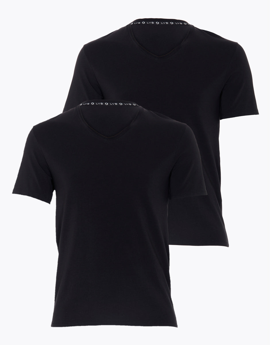 Lovable Value Elegance T-shirt girocollo uomo confezione x2 nero 3/S cotone biologico