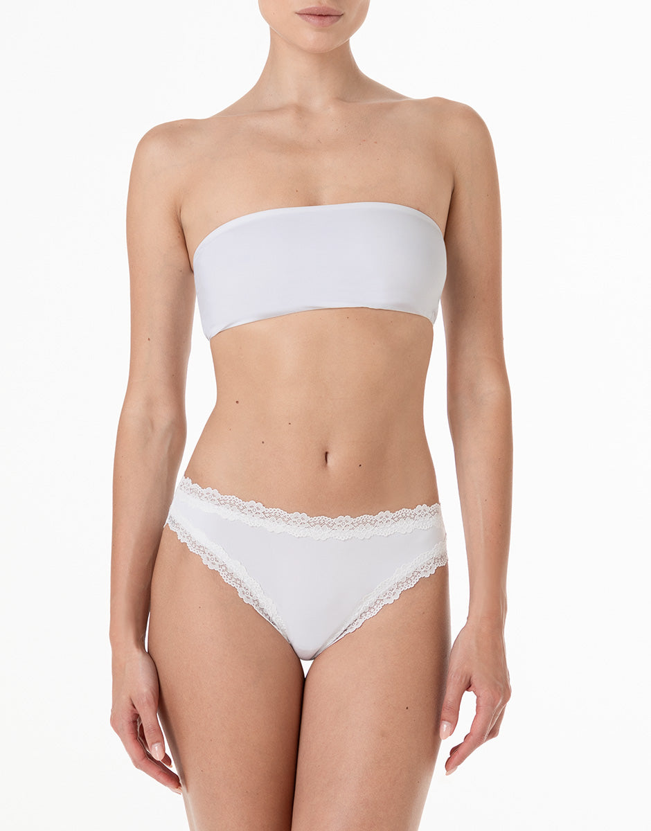Lovable So Lacy Panties Brasiliano bianco in microfibra e pizzo