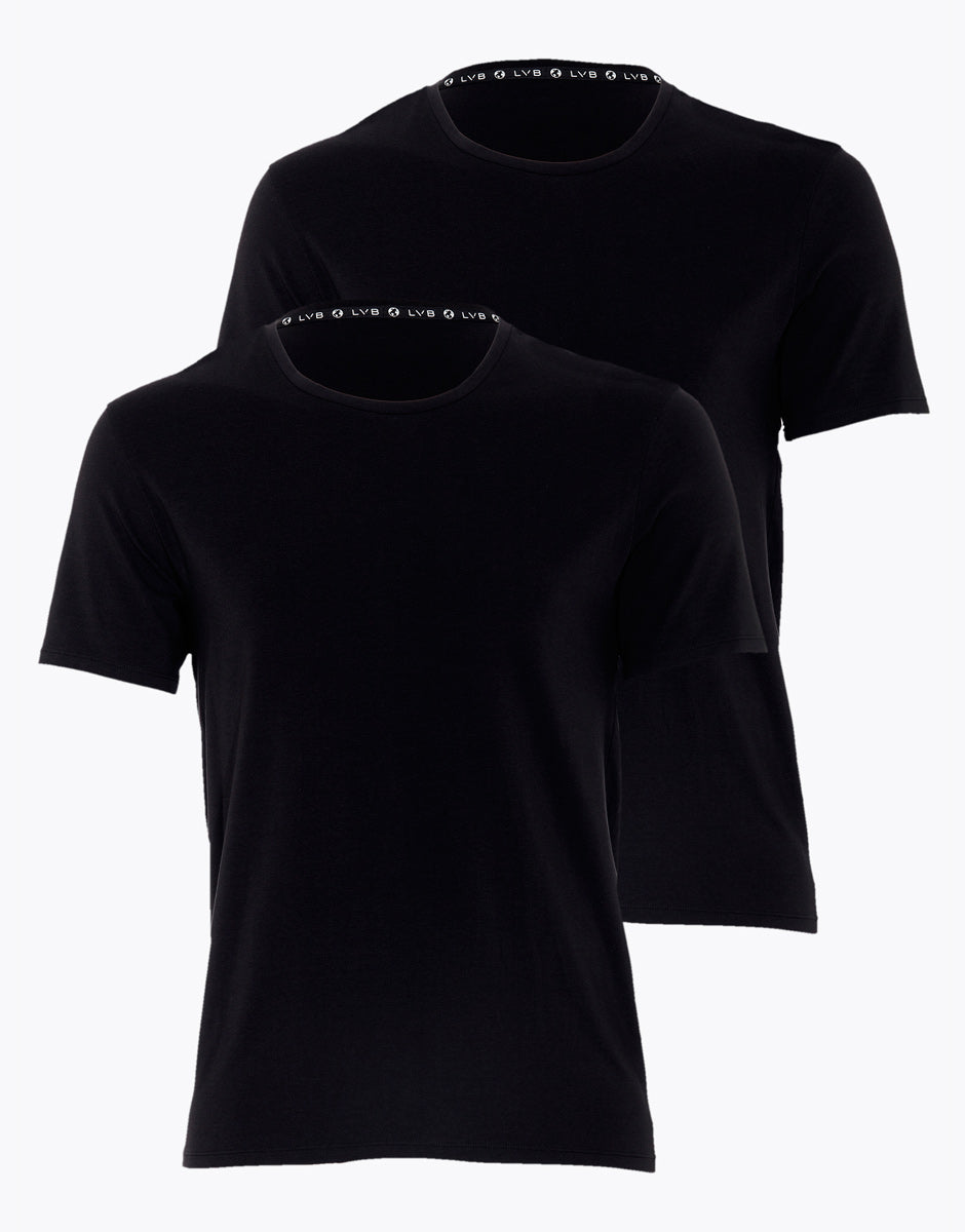 Lovable Value Elegance T-shirt scollo a V uomo cotone biologico x2 nero