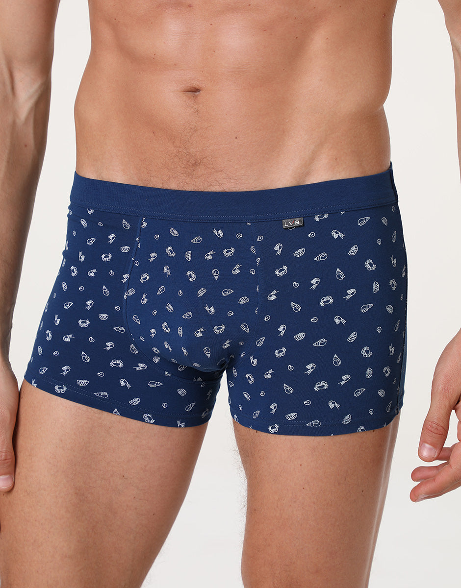 Lovable Value Elegance boxer Printed Stretch Cotton blu stampato