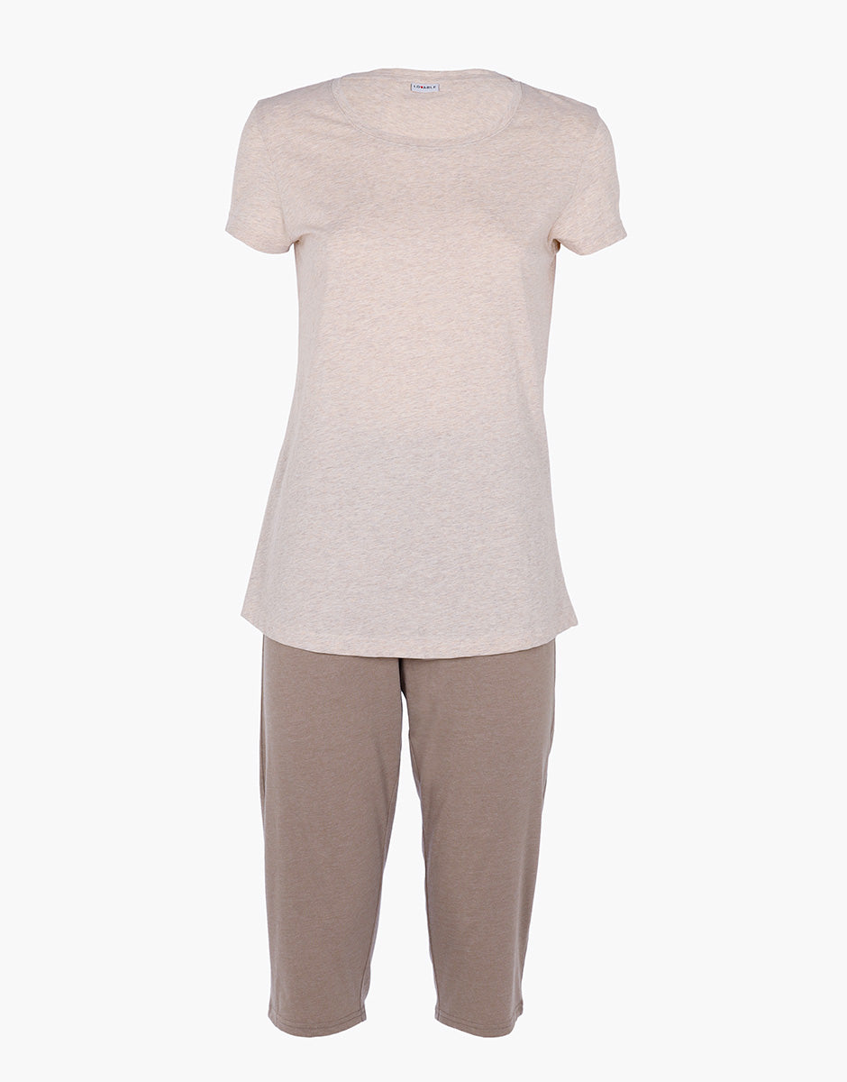 Lovable Basic Soul Pigiama Capri Girocollo pigiama cappuccino jersey cotone