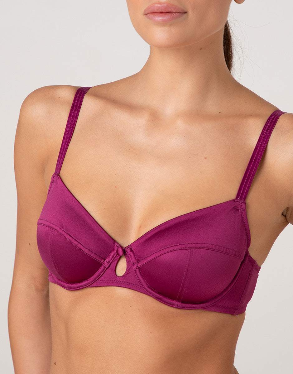 Lovable Invisible Lift Chic Micro reggiseno balconcino lampone viola coppa 3B in microfibra