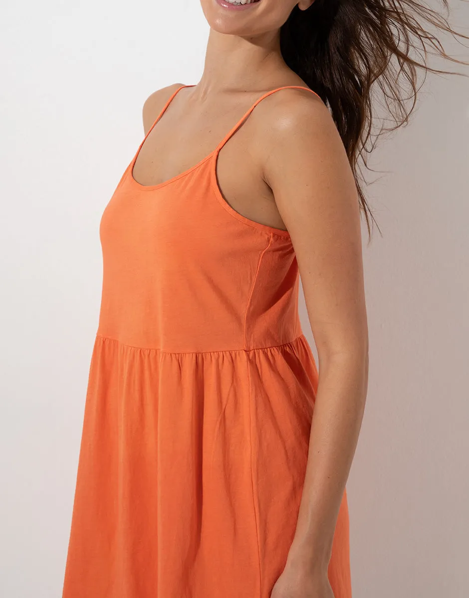 Lovable Basic Soul Abitino con Spalline in cotone pesca
