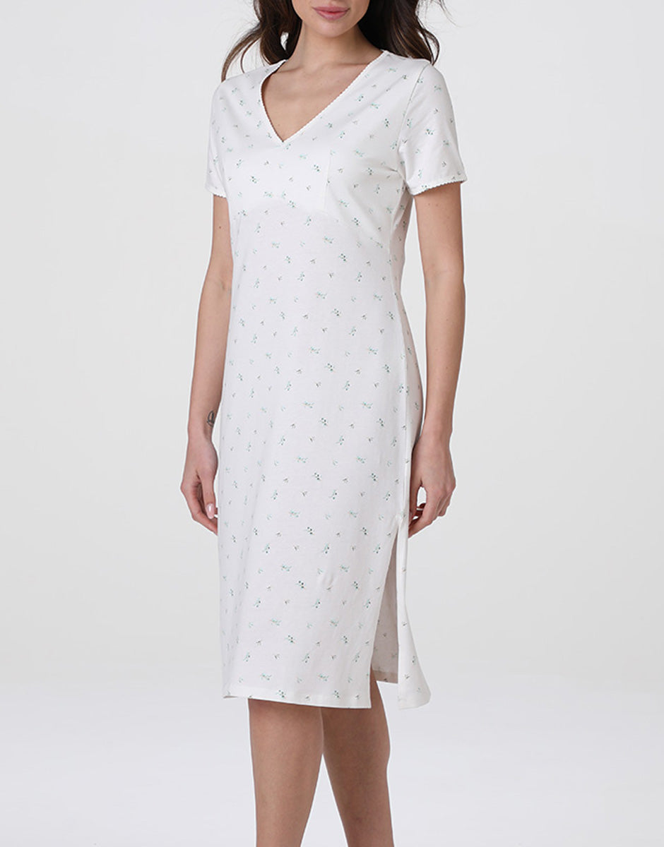 Lovable Basic Soul camicia da notte manica corta bianco latte stampato