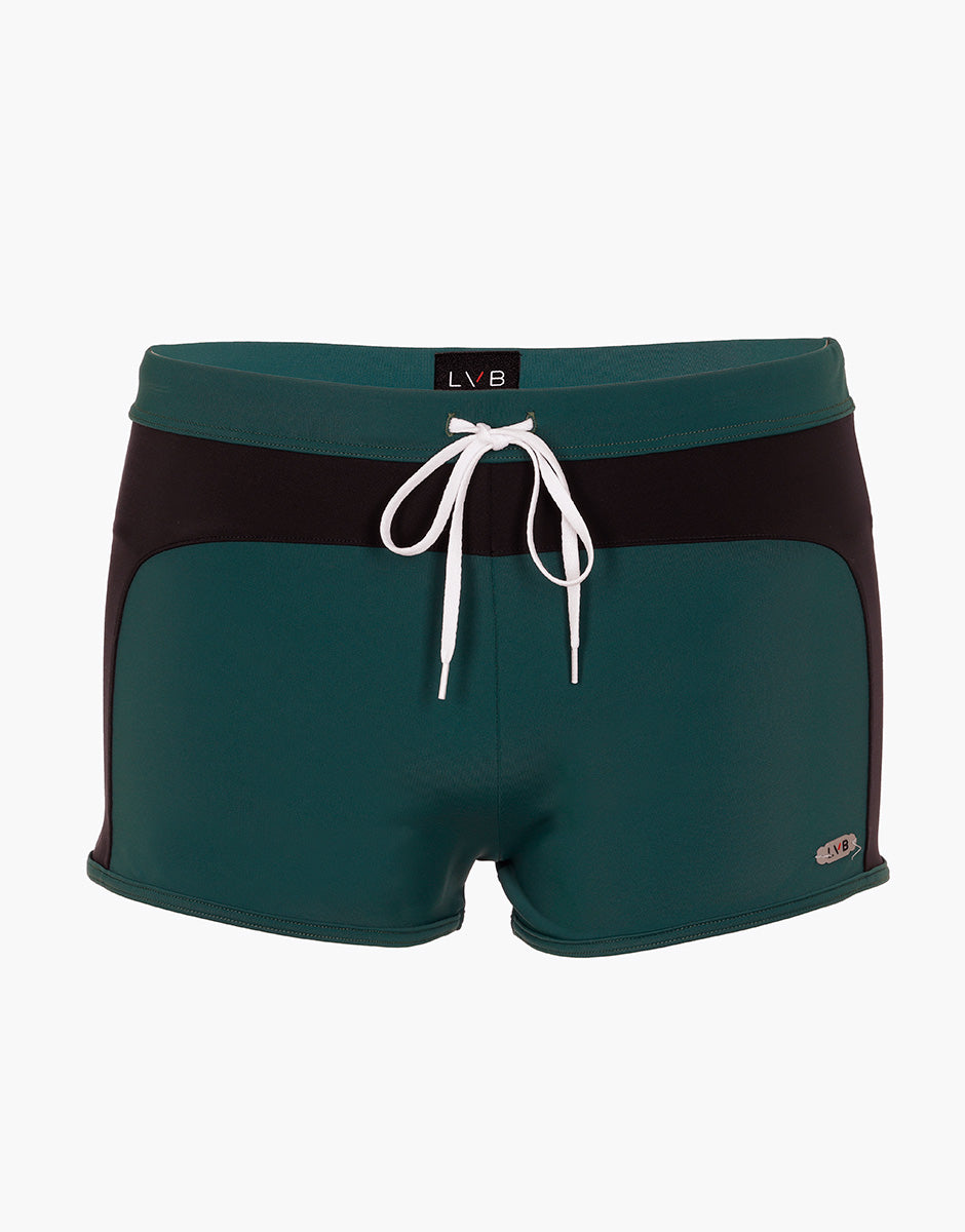 Lovable Glam Shiny Micro Sporty RCS costume parigamba verde scuro e nero